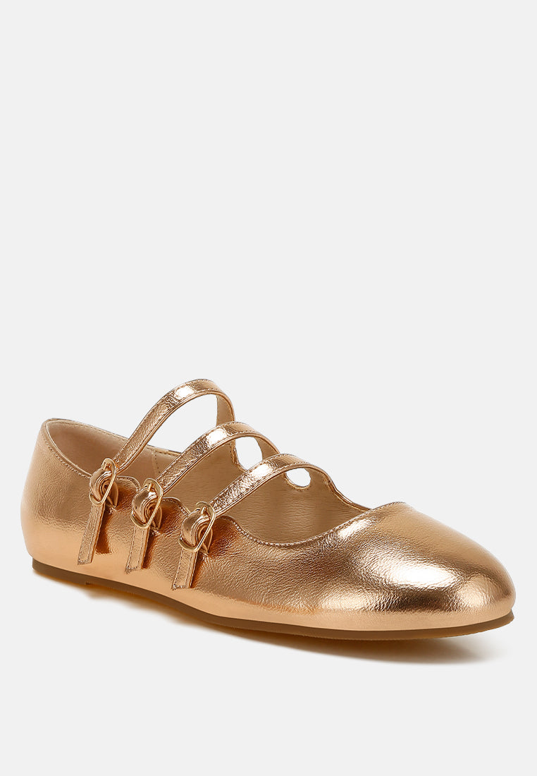  Macarina Triple Strap Mary Jane Ballerinas
