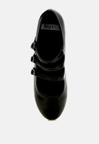  Macarina Triple Strap Mary Jane Ballerinas