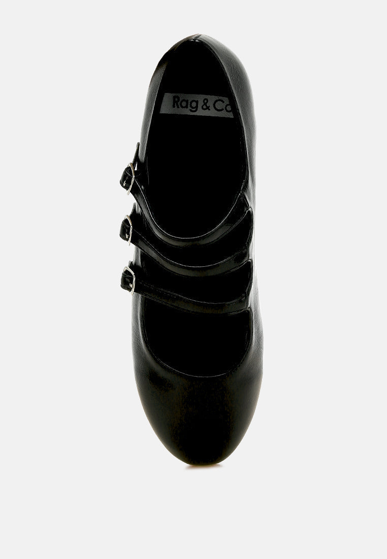  Macarina Triple Strap Mary Jane Ballerinas