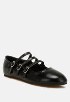  Macarina Triple Strap Mary Jane Ballerinas