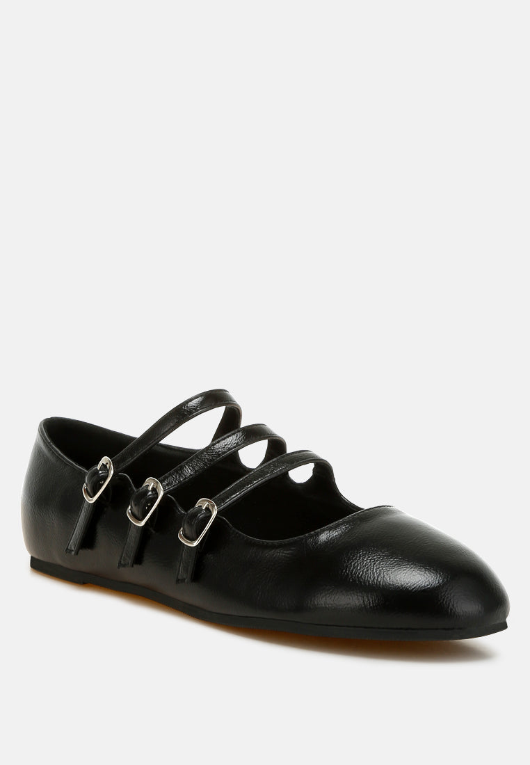  Macarina Triple Strap Mary Jane Ballerinas