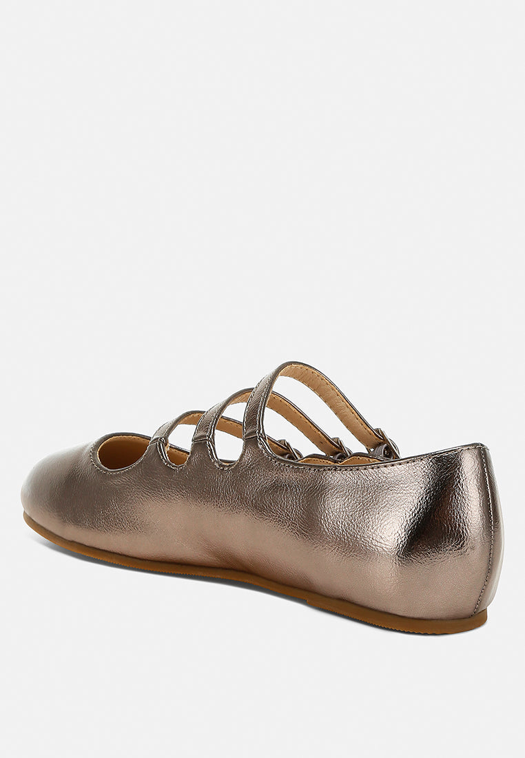  Macarina Triple Strap Mary Jane Ballerinas