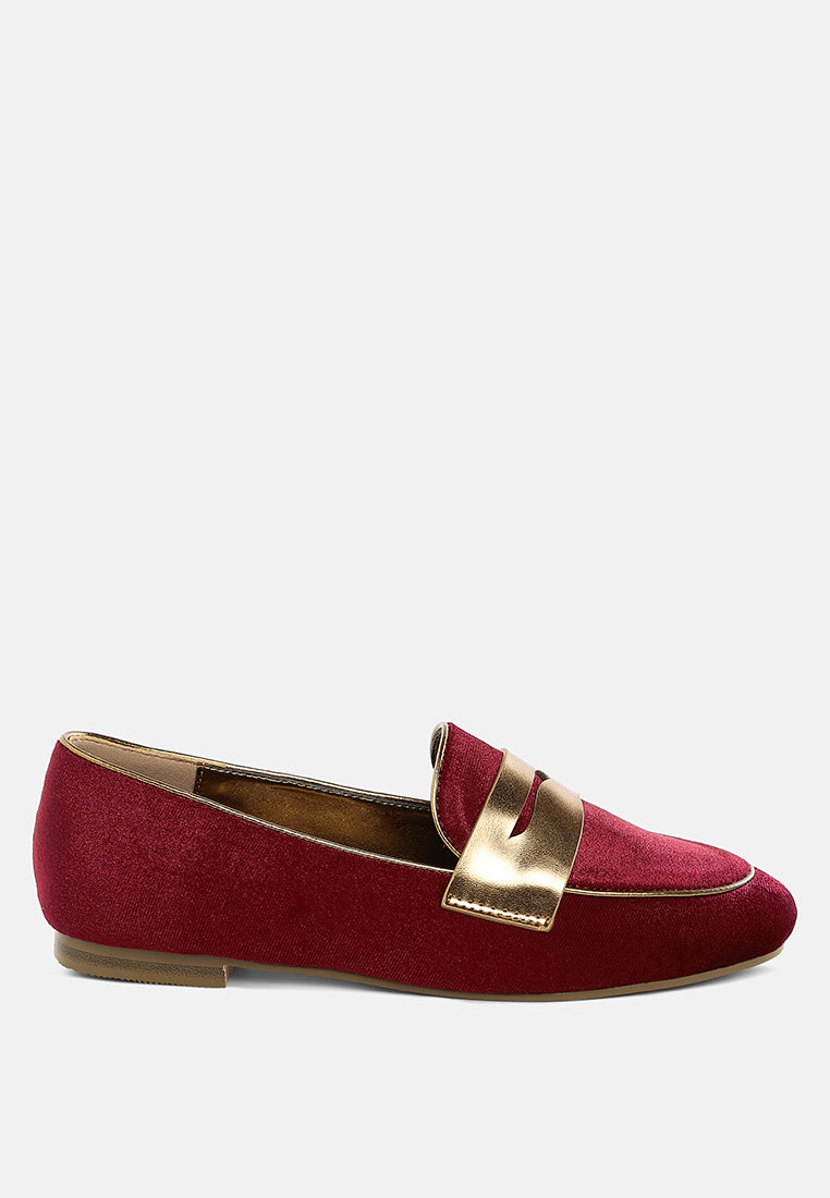  Malta Penny Strap Velvet Loafers