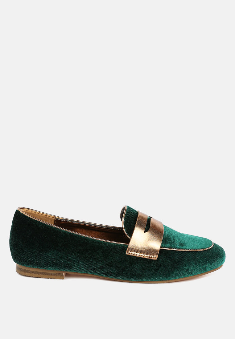  Malta Penny Strap Velvet Loafers