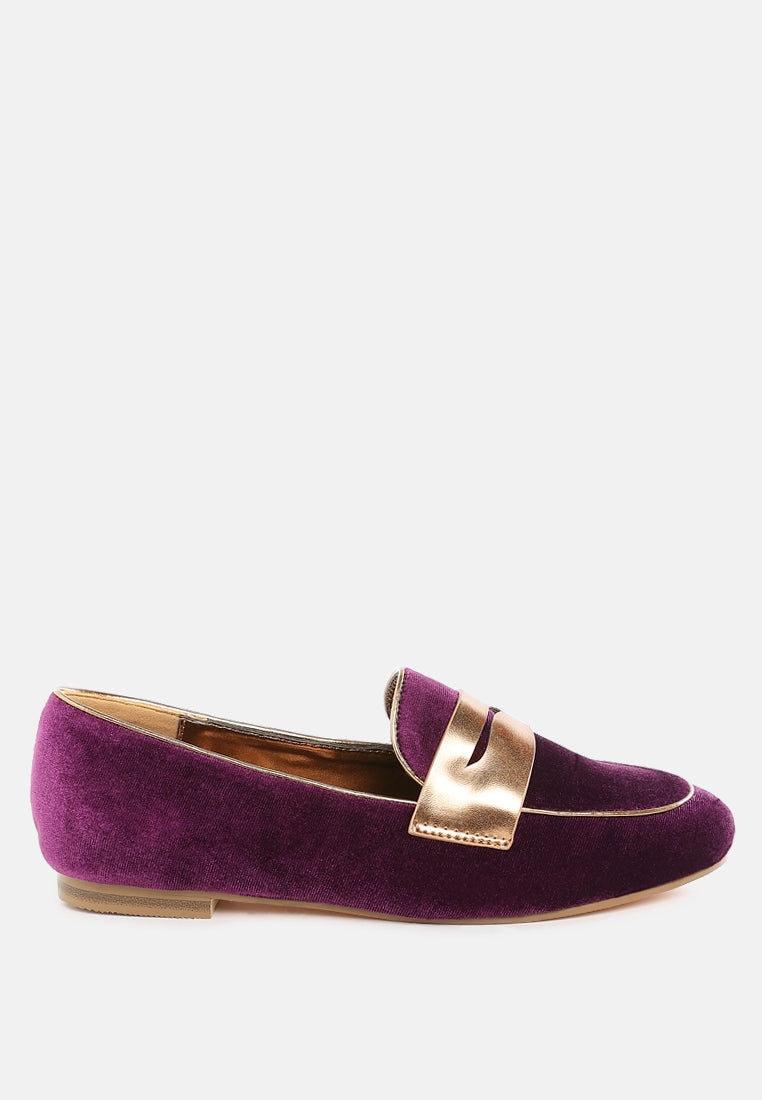  Malta Penny Strap Velvet Loafers