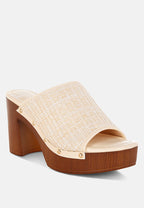  Marengo Raffia Wooden Clogs