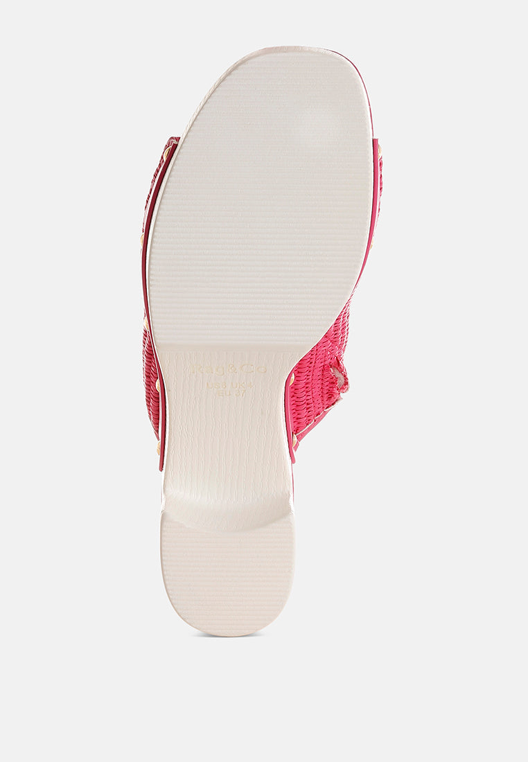  Marengo Raffia Wooden Clogs