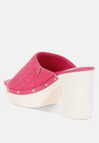  Marengo Raffia Wooden Clogs
