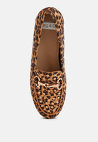  Meopa Horsebit & Studs Metallic Leopard Print Loafers