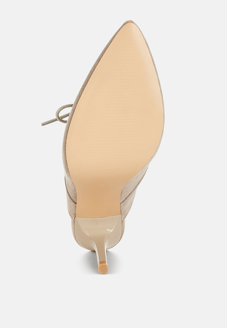  Miladi Genuine Suede Leather Stiletto Mules