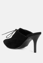  Miladi Genuine Suede Leather Stiletto Mules