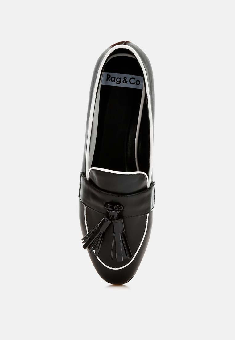  Mythos Dual Tone Tassel Loafers