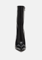  NAGINI Over Ankle Pointed Toe High Heeled Boot In Black
