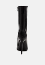  NAGINI Over Ankle Pointed Toe High Heeled Boot In Black