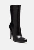  NAGINI Over Ankle Pointed Toe High Heeled Boot In Black