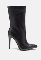 NAGINI Over Ankle Pointed Toe High Heeled Boot In Black