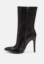  NAGINI Over Ankle Pointed Toe High Heeled Boot In Black