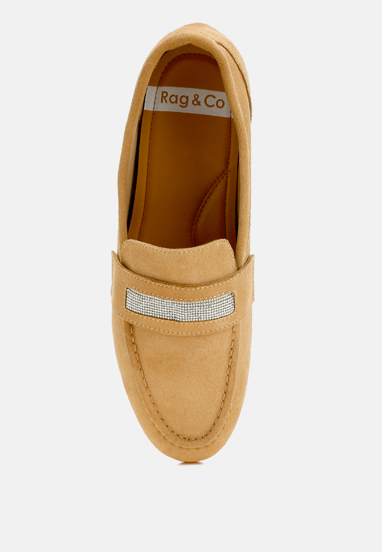  New Ode Rhinestone Penny Strap Loafers