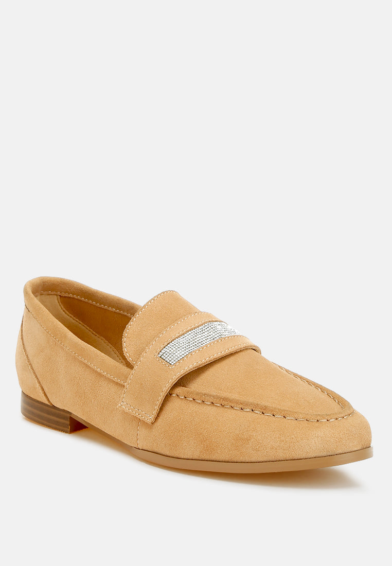  New Ode Rhinestone Penny Strap Loafers