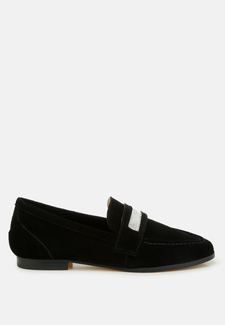  New Ode Rhinestone Penny Strap Loafers
