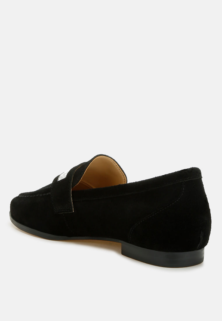  New Ode Rhinestone Penny Strap Loafers