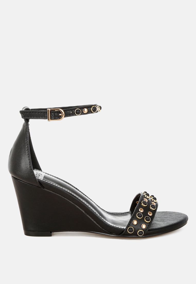  Nidara Studs Embellished Genuine Leather Sandals
