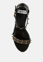  Nidara Studs Embellished Genuine Leather Sandals