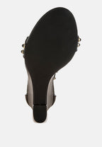  Nidara Studs Embellished Genuine Leather Sandals