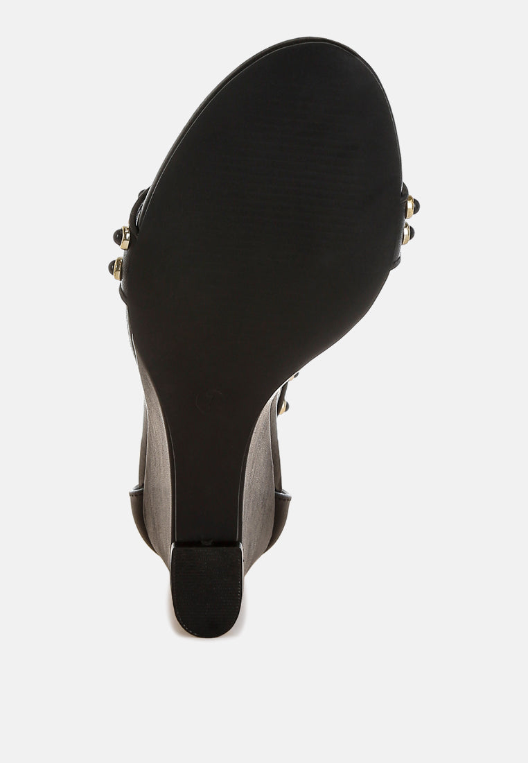  Nidara Studs Embellished Genuine Leather Sandals