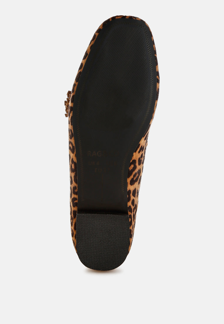  Niloha Studs & Tassels Detail Leopard Loafers