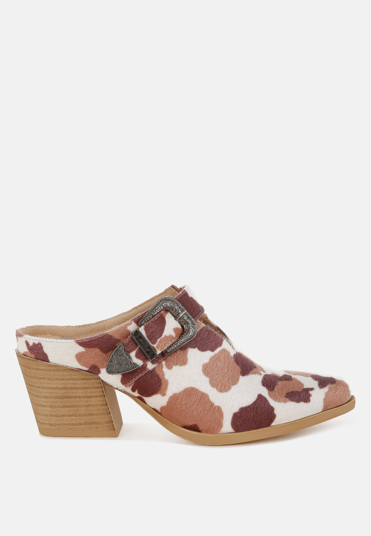  Nometa Faux Suede Buckle Detail Mules