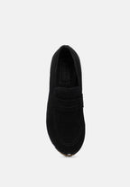  OSAGE Black Clogs Loafers In Fine Suede
