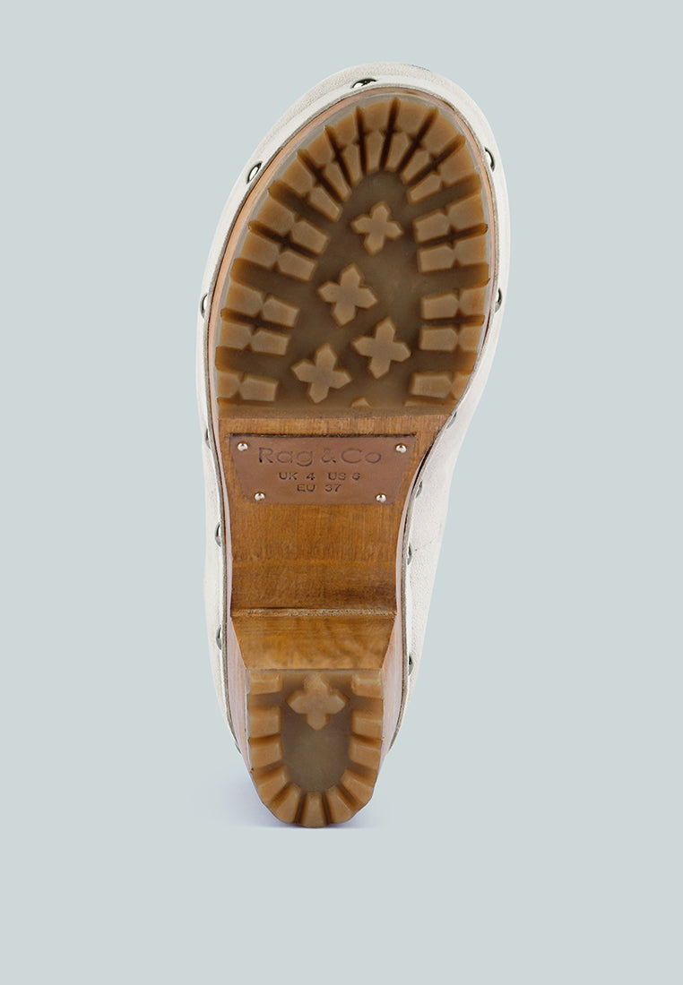  OSAGE White Clogs Loafers In Fine Suede