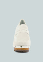  OSAGE White Clogs Loafers In Fine Suede