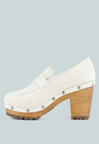  OSAGE White Clogs Loafers In Fine Suede