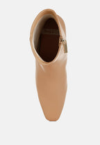  Obita Flared Heel Genuine Leather Boots