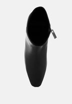  Obita Flared Heel Genuine Leather Boots