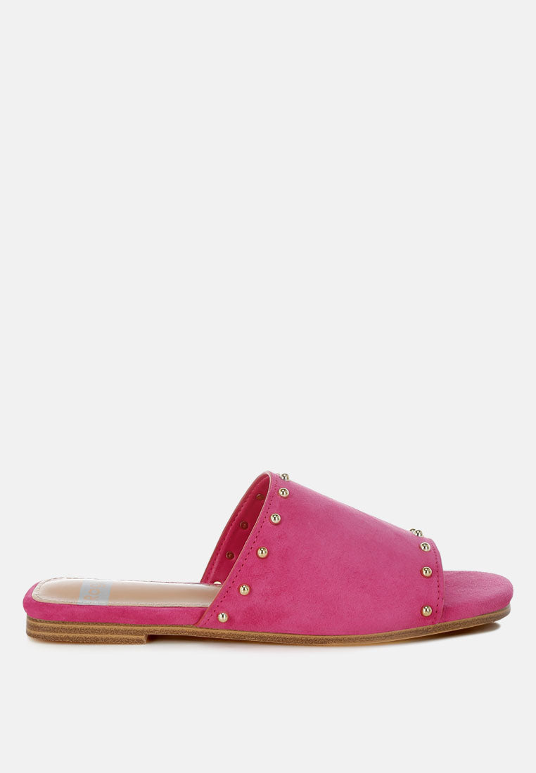  Odalia Soft Suede Leather Studded Flats