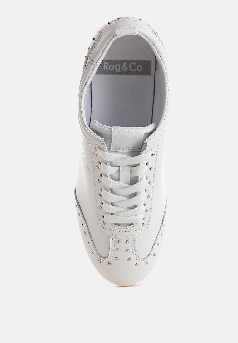  Odaya Studded Real Soft Leather Sneakers