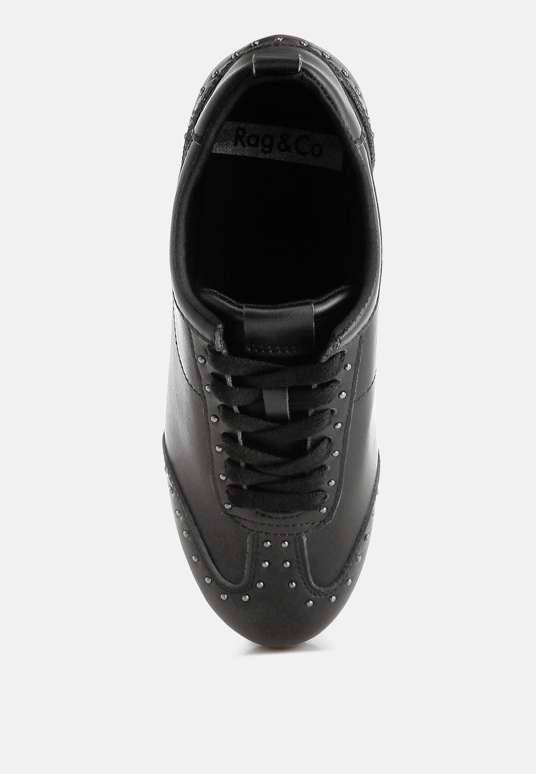  Odaya Studded Real Soft Leather Sneakers