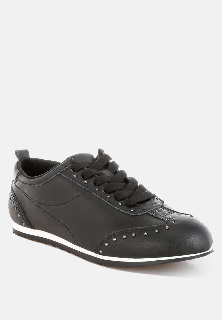  Odaya Studded Real Soft Leather Sneakers