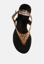  Oidah Leopard Print Studded Wedges