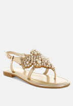  Opazie Metallic Pearl Embellished Flats