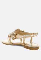  Opazie Metallic Pearl Embellished Flats