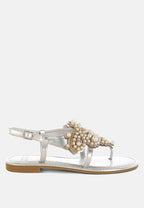  Opazie Metallic Pearl Embellished Flats