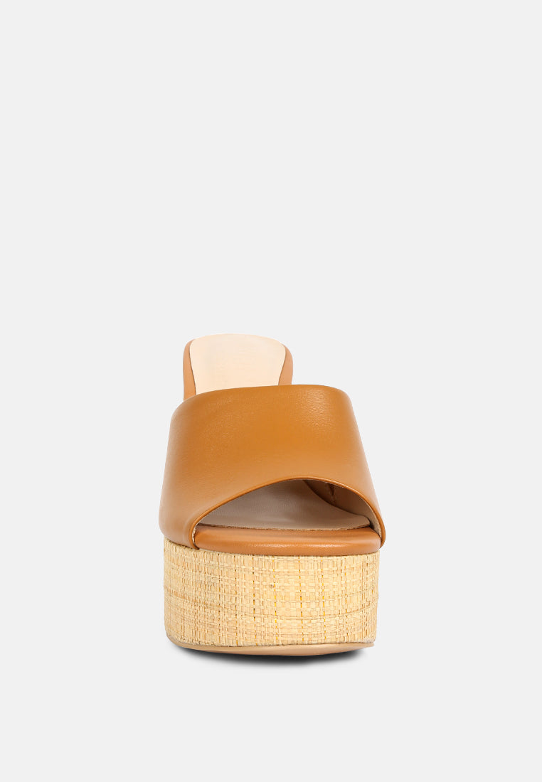  SHURI Open Toe High Block Heel Sandals In Tan
