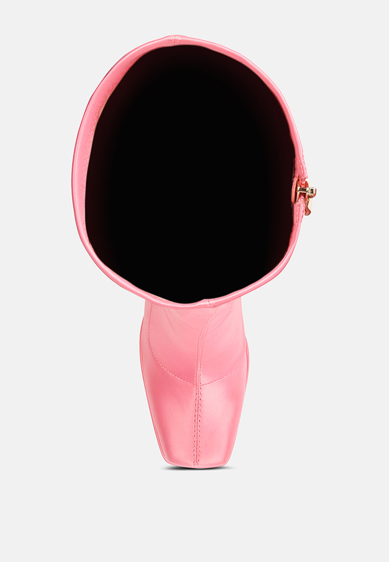  PRESTO Pink Stretchable Satin Long Boot