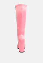  PRESTO Pink Stretchable Satin Long Boot