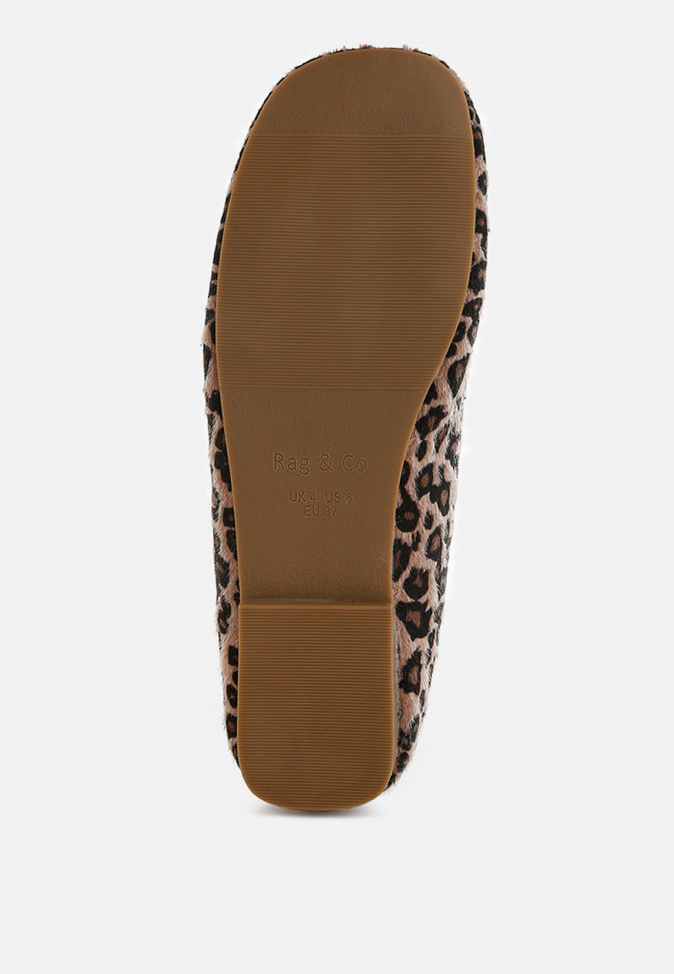  Paboa Leopard Print Flat Loafers