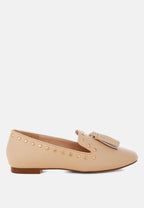  Philoha Studs & Tassels Detail Flat Loafers